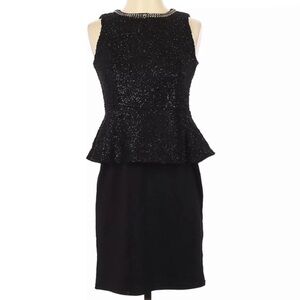 Spence‎ Black Peplum Dress M85378P NWT Size 2P